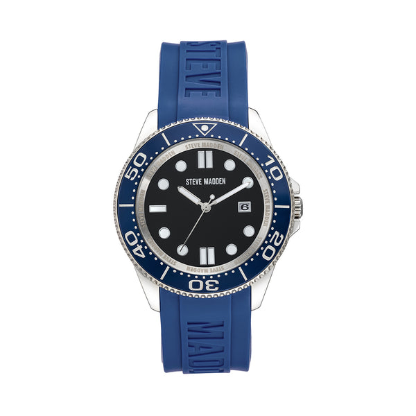 RUBBERIZED ENAMEL CASE WATCH BLUE