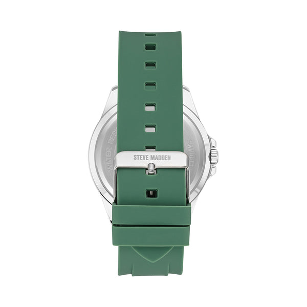 RUBBERIZED ENAMEL CASE WATCH GREEN