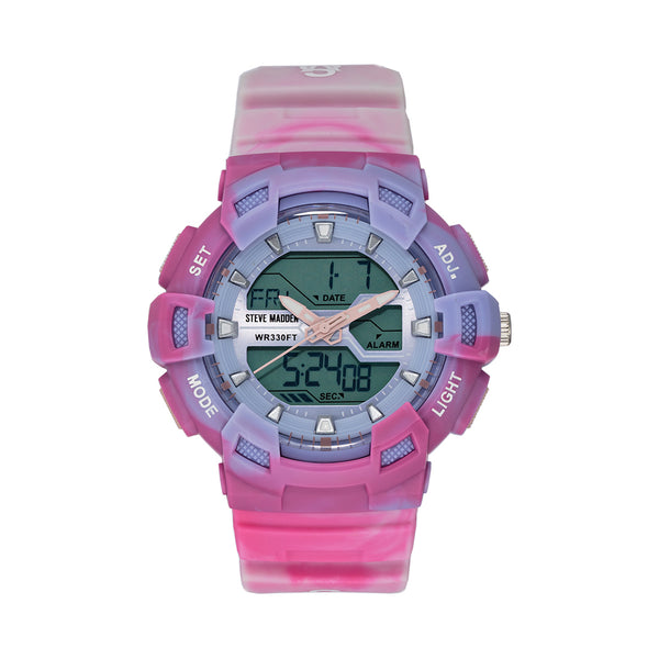 OVERSIZED SPORT WATCH TIE DYE PINK