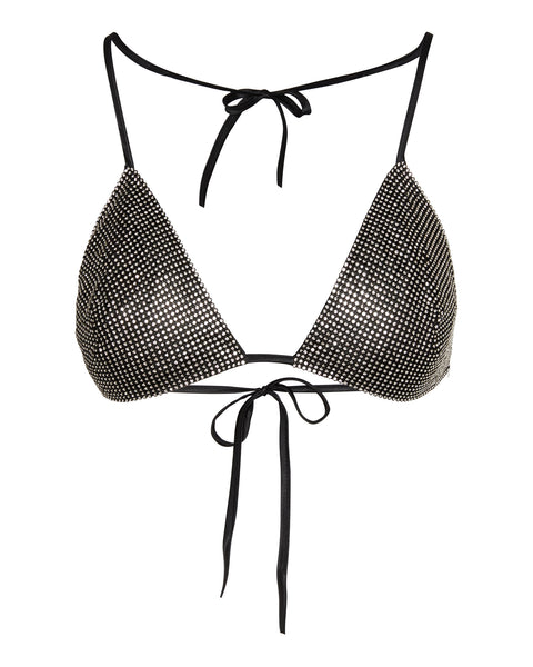 RHINESTONE BIKINI TOP BLACK